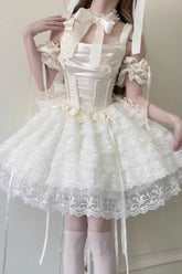 Ivory Angel Sweetheart Multi-Layered Lace Sweet Princess Ballet Lolita Dress
